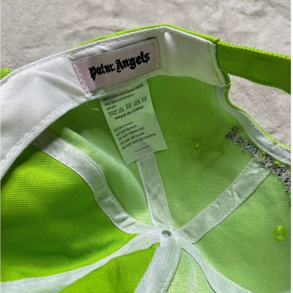 Palm Angels Men's Lime Logo-embroidered Neon
Twill Baseball Hat - Picture 6 of 6